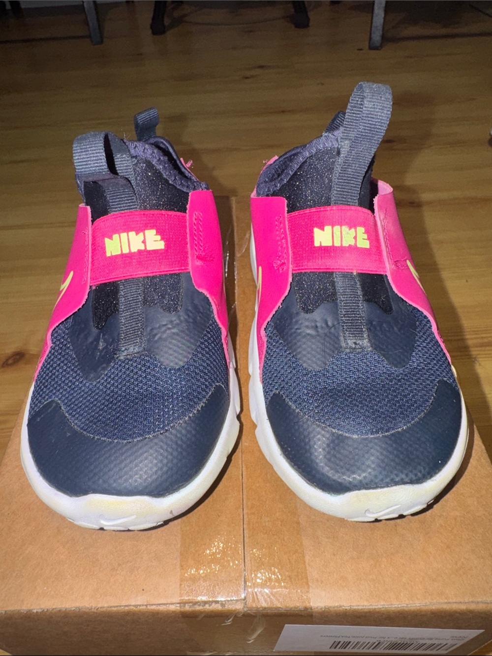 Nike Kids Slip-On Sneakers in Pink and Navy